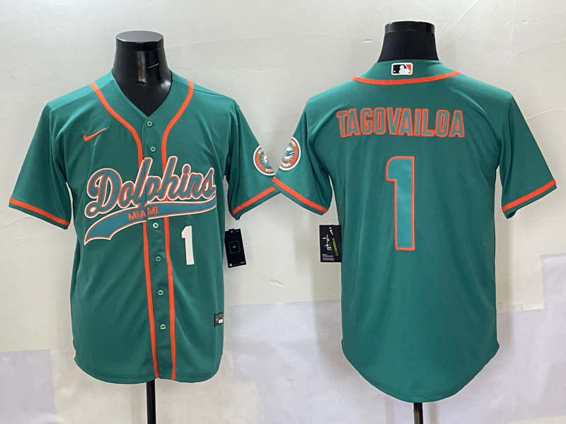 Men 2025 NFL Nike Miami Dolphins #1 Tagovailoa green jerseys->miami dolphins->NFL Jersey